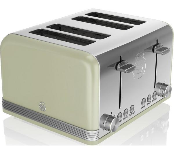 SWAN Retro ST19020GN 4-Slice Toaster - Green image number 0