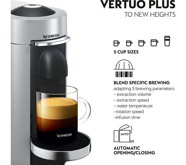 NESPRESSO by Magimix Vertuo Plus 11386 Pod Coffee Machine - Silver image number 5