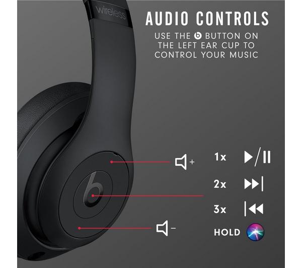 BEATS Studio 3 Wireless Bluetooth Noise-Cancelling Headphones - Black image number 4