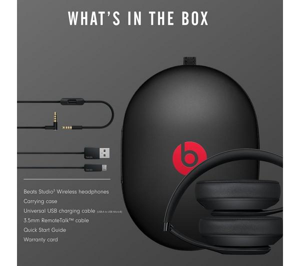 BEATS Studio 3 Wireless Bluetooth Noise-Cancelling Headphones - Black BEATS Studio 3 Wireless Bluetooth Noise-Cancelling Headphones - Black