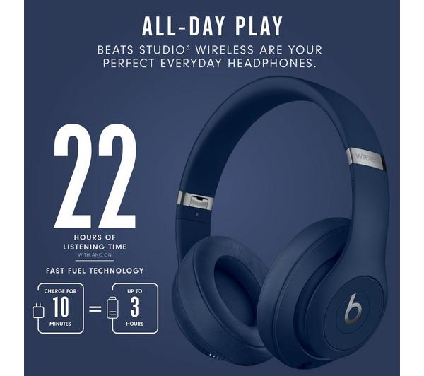 BEATS Studio 3 Wireless Bluetooth Noise-Cancelling Headphones - Blue image number 2