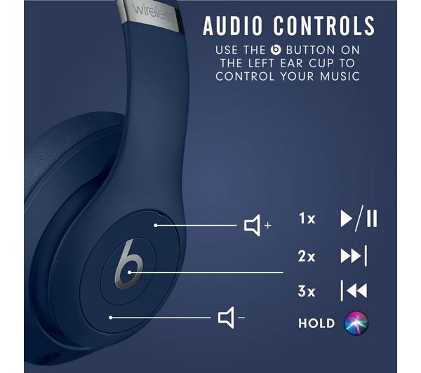 BEATS Studio 3 Wireless Bluetooth Noise-Cancelling Headphones - Blue image number 4