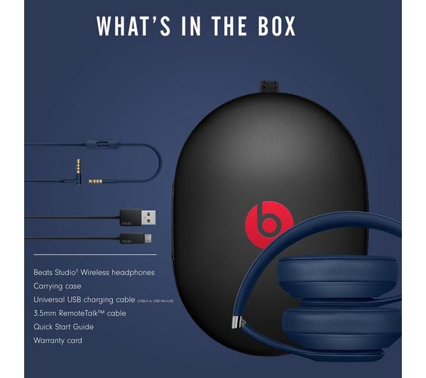 BEATS Studio 3 Wireless Bluetooth Noise-Cancelling Headphones - Blue image number 5