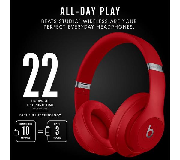 BEATS Studio 3 Wireless Bluetooth Noise-Cancelling Headphones - Red image number 2
