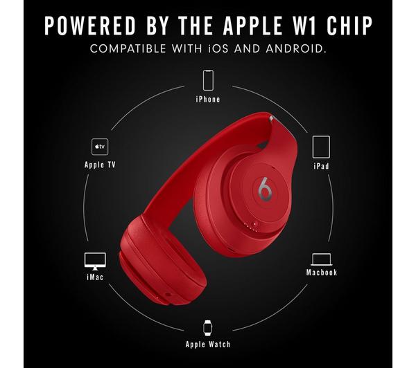 BEATS Studio 3 Wireless Bluetooth Noise-Cancelling Headphones - Red image number 3