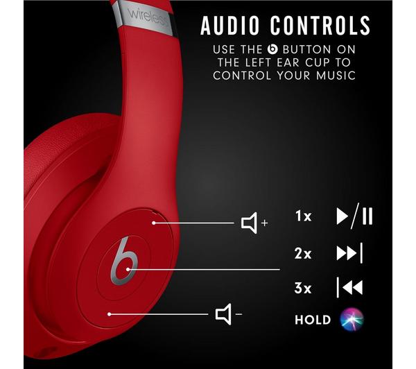 BEATS Studio 3 Wireless Bluetooth Noise-Cancelling Headphones - Red image number 4