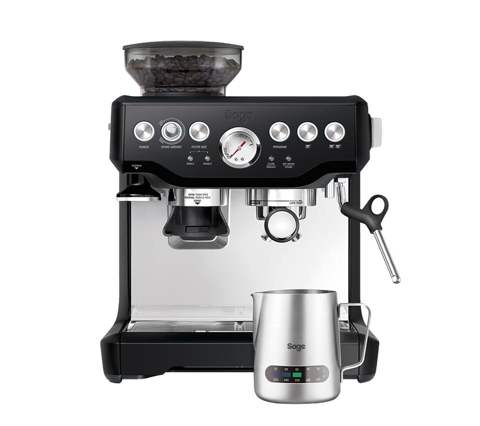 SAGE the Barista Express SES875 Bean to Cup Coffee Machine with Milk Jug - Black Truffle