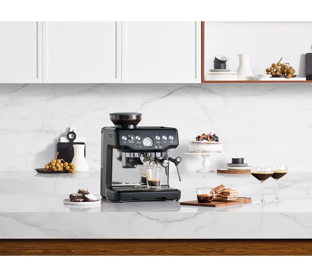 SAGE the Barista Express SES875 Bean to Cup Coffee Machine with Milk Jug - Black Truffle image number 9 of 9
