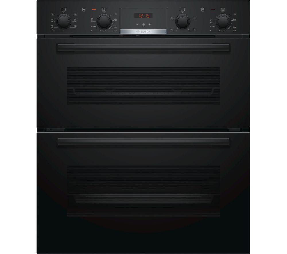 BOSCH Series 4 NBS533BB0B Electric Built-under Double Oven – Black, Black