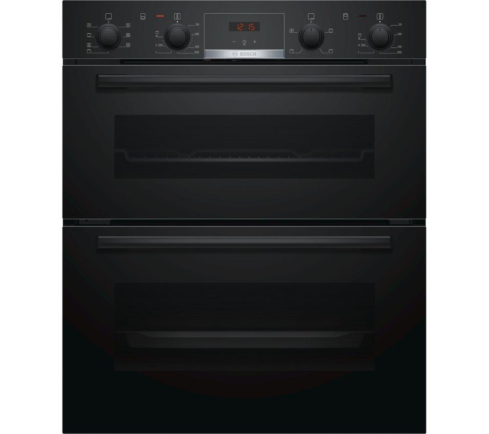 BOSCH Serie 4 NBS533BB0B Electric Built-under Double Oven - Black, Black