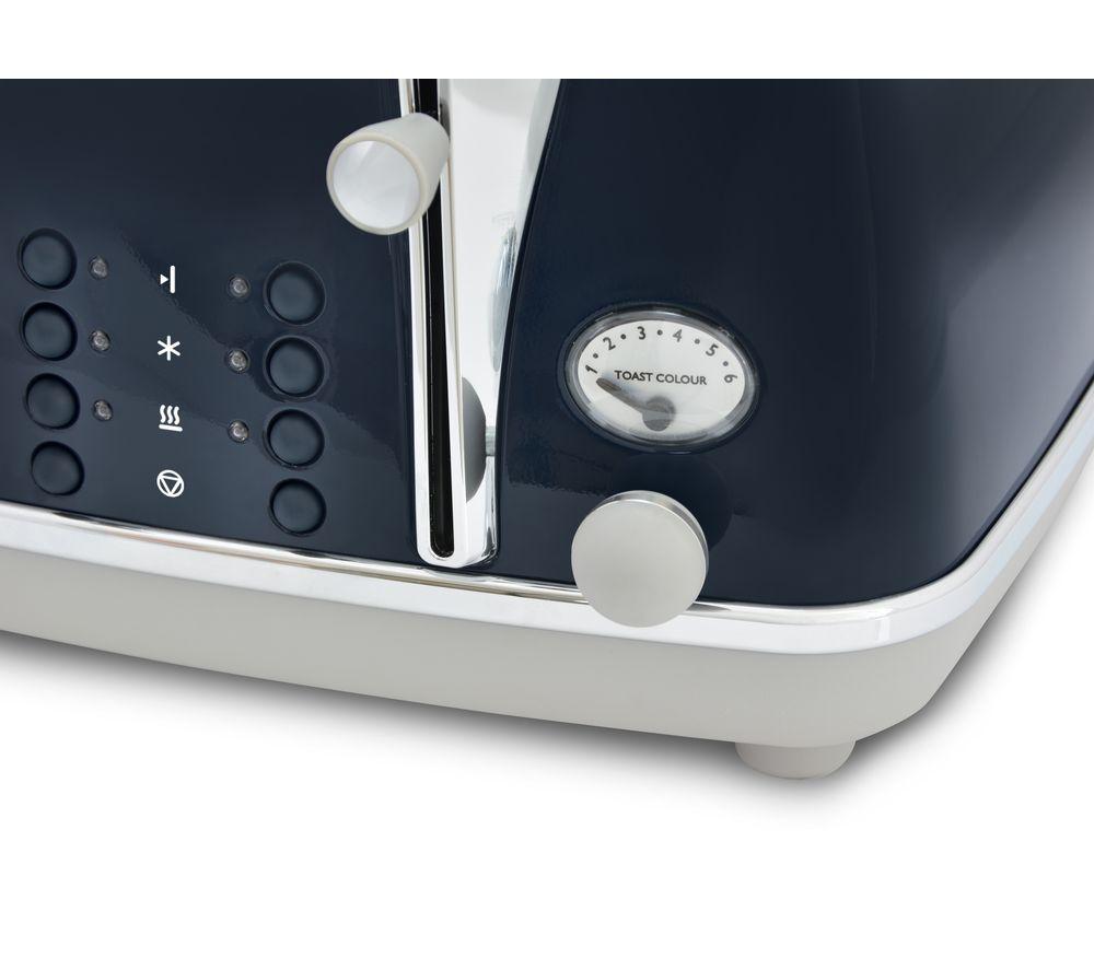 DELONGHI Icona Capitals CTOC4003.BL 4-Slice Toaster - Blue image number 5 of 7