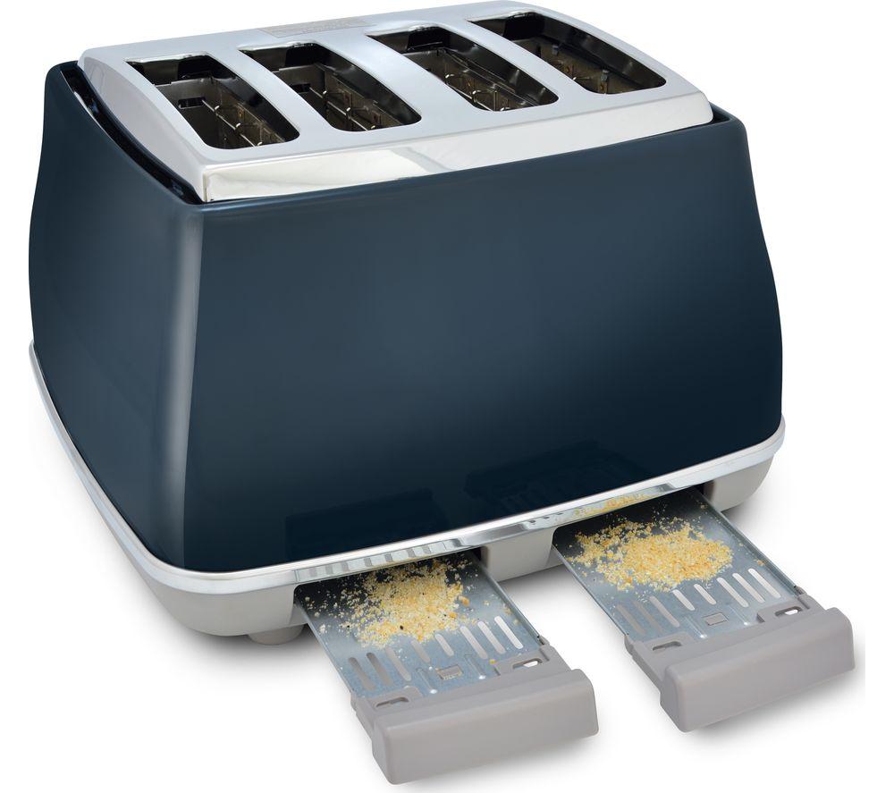 DELONGHI Icona Capitals CTOC4003.BL 4-Slice Toaster - Blue image number 6 of 7