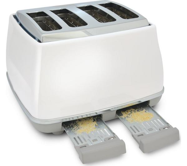 DELONGHI Icona Capitals CTOC4003.W 4-Slice Toaster - White image number 4