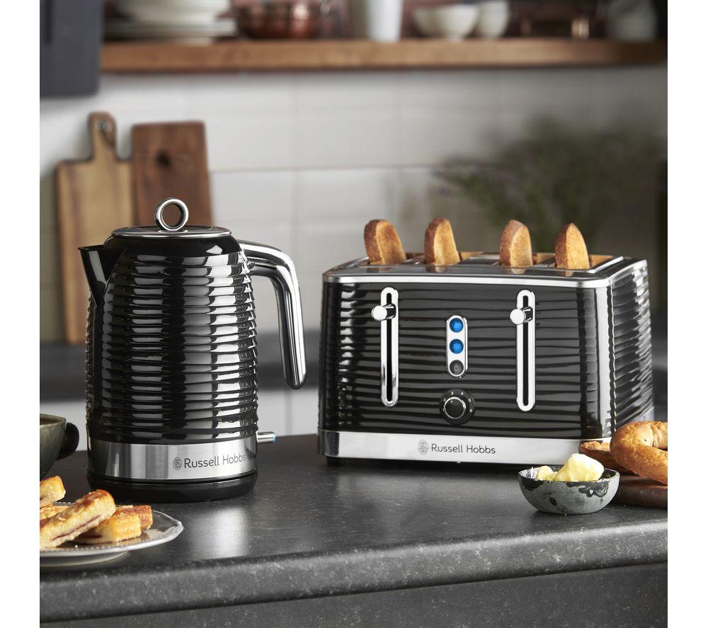 Kettle Toaster Set Black Chrome Accents Cheap Russell Hobbs