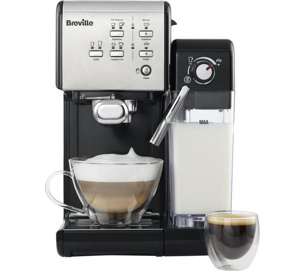 BREVILLE One-Touch VCF107 Coffee Machine - Black & Chrome image number 0