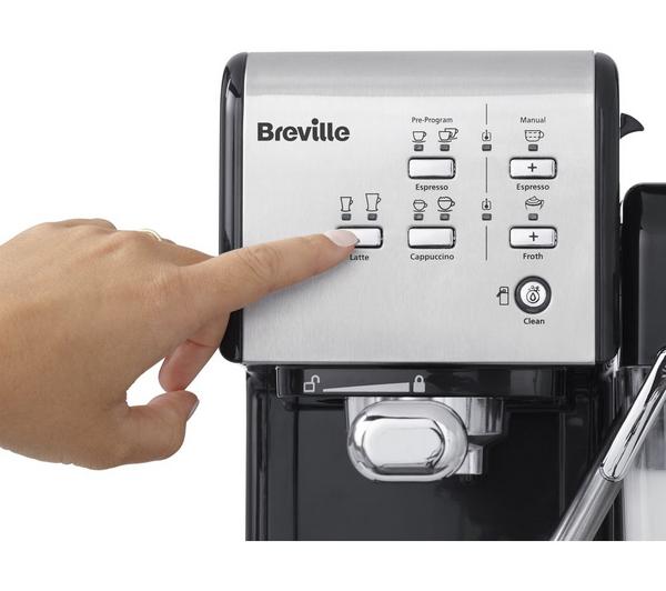 BREVILLE One-Touch VCF107 Coffee Machine - Black & Chrome image number 3