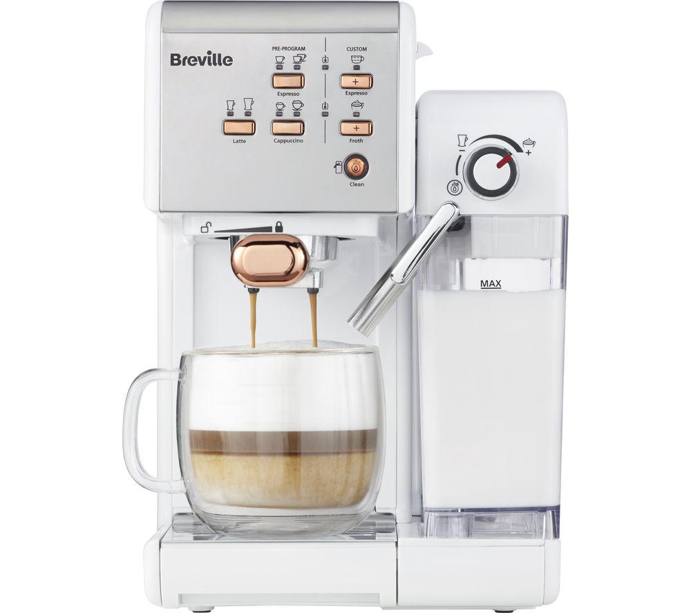 BREVILLE One-Touch VCF108 Coffee Machine – White & Rose Gold