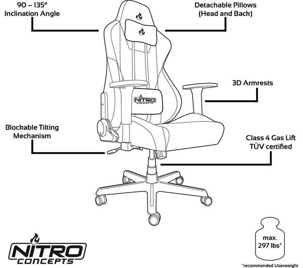 NITRO CONCEPTS S300 Gaming Chair - Orange image number 19