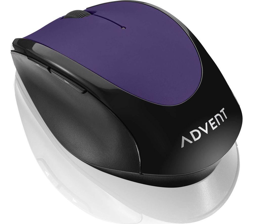 Image of ADVENT AMWLPP19 Wireless Optical Mouse - Purple & Black