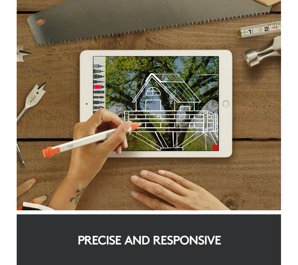 LOGITECH Crayon Digital Pencil for iPad - Silver & Orange image number 2 of 10