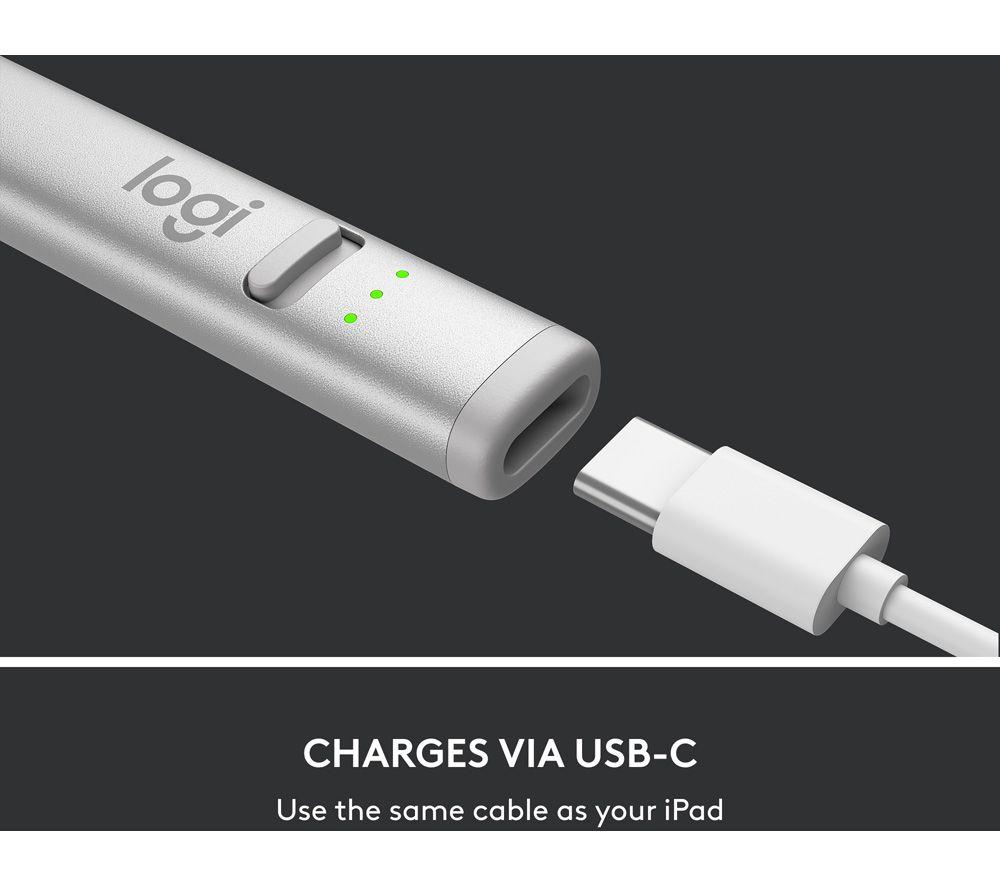 LOGITECH Crayon (2nd Gen) Digital Pencil for iPad - Silver image number 8 of 9