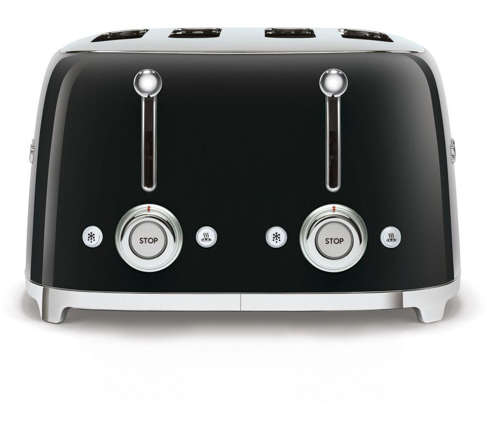 SMEG 50's Retro Style TSF03BLUK 4-Slice Toaster - Black, Black