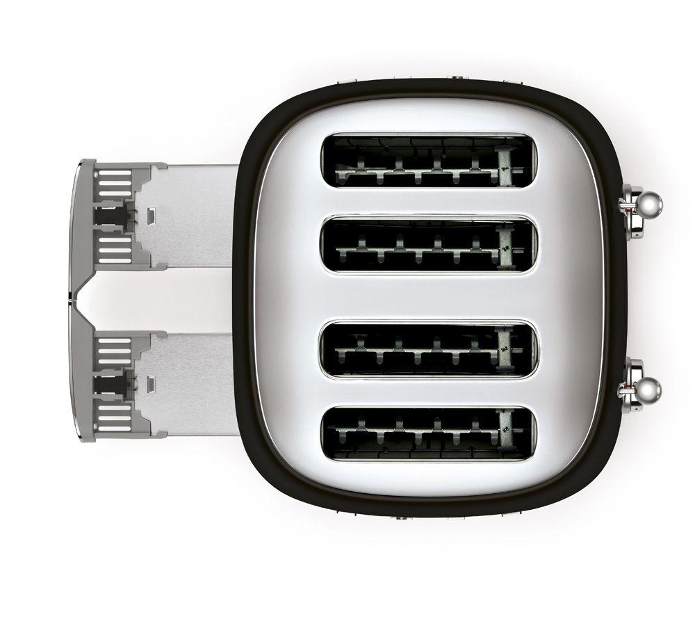 SMEG 50's Retro Style TSF03BLUK 4-Slice Toaster - Black image number 4 of 4