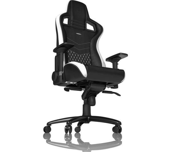 NOBLECHAIRS EPIC Real Leather Gaming Chair – Black, White & Red image number 2