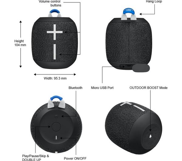 ULTIMATE EARS WONDERBOOM 2 Portable Bluetooth Speaker - Black image number 10