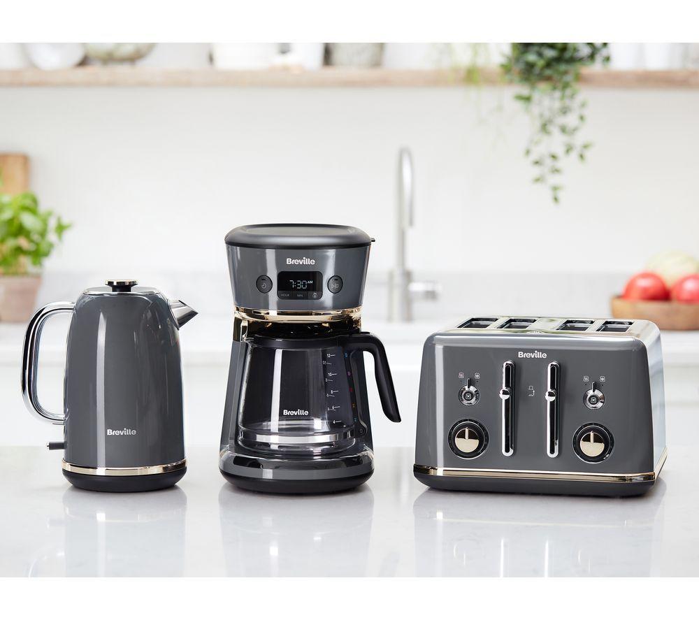 BREVILLE Mostra VTT931 4-Slice Toaster - Grey & Gold image number 4 of 4