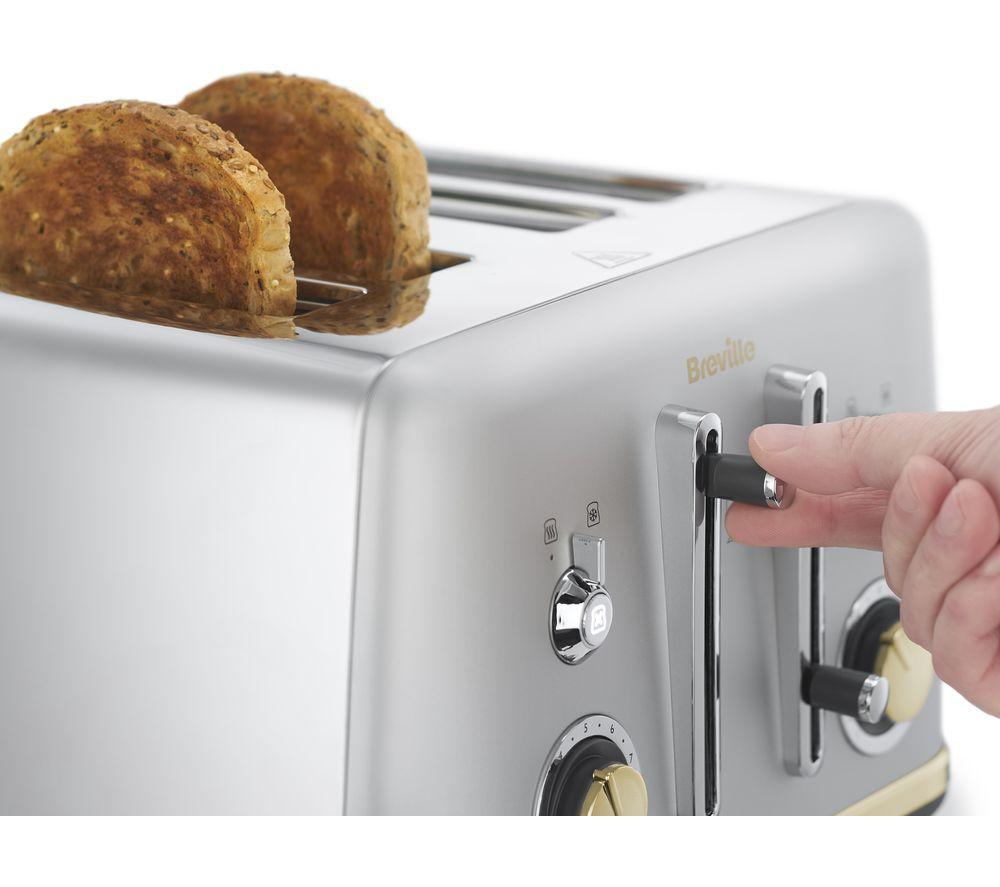 BREVILLE Mostra VTT929 4-Slice Toaster - Silver & Gold image number 2 of 4