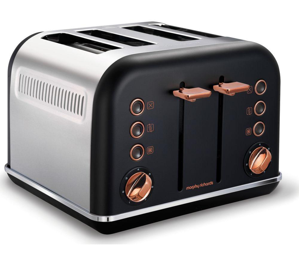 MORPHY RICHARDS Accents 242104 4-Slice Toaster - Black & Rose Gold