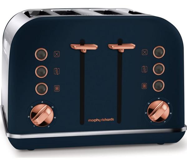 Buy MORPHY RICHARDS Accents 242039 4-Slice Toaster - Midnight Blue & Rose Gold | Currys