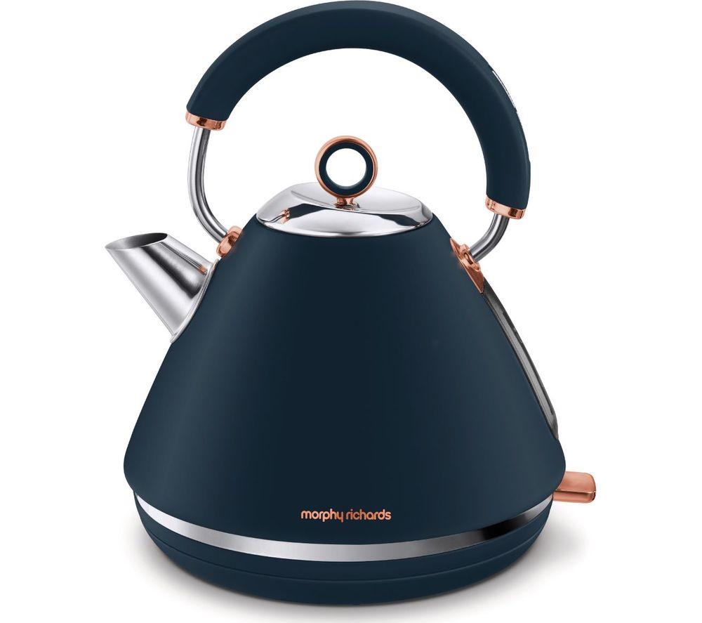 MORPHY RICHARDS Rose Gold Collection Accents 102039 Traditional Kettle - Blue & Rose Gold, Blue,Pink,Gold