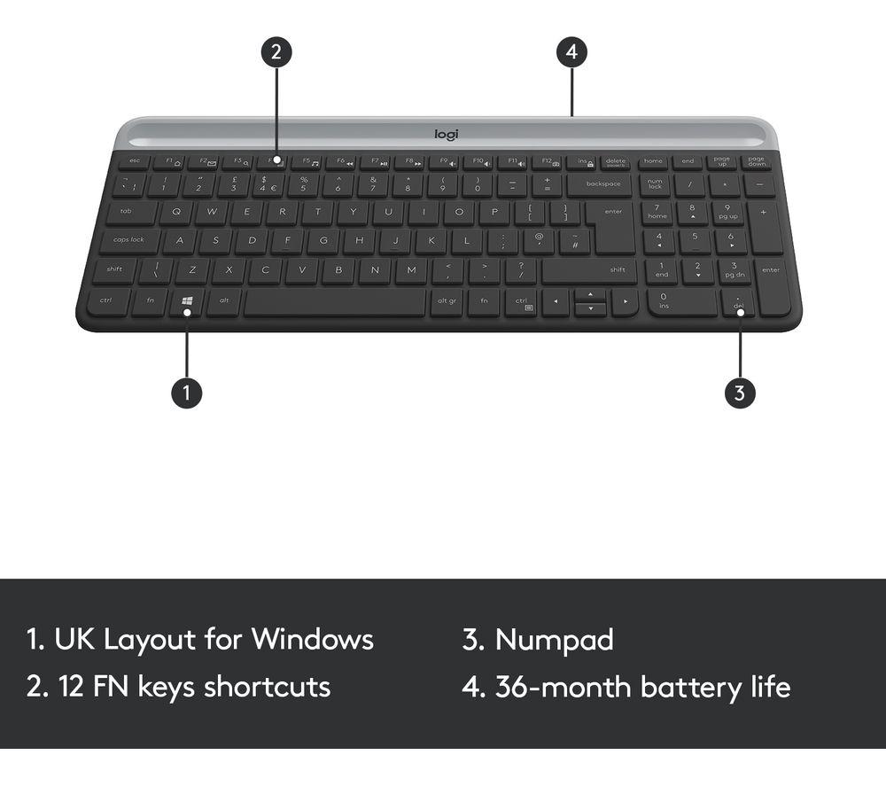 LOGITECH MK470 Wireless Keyboard and Mouse Set - Graphite image number 6 of 10