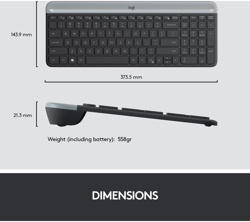 LOGITECH MK470 Wireless Keyboard and Mouse Set - Graphite image number 8 of 10