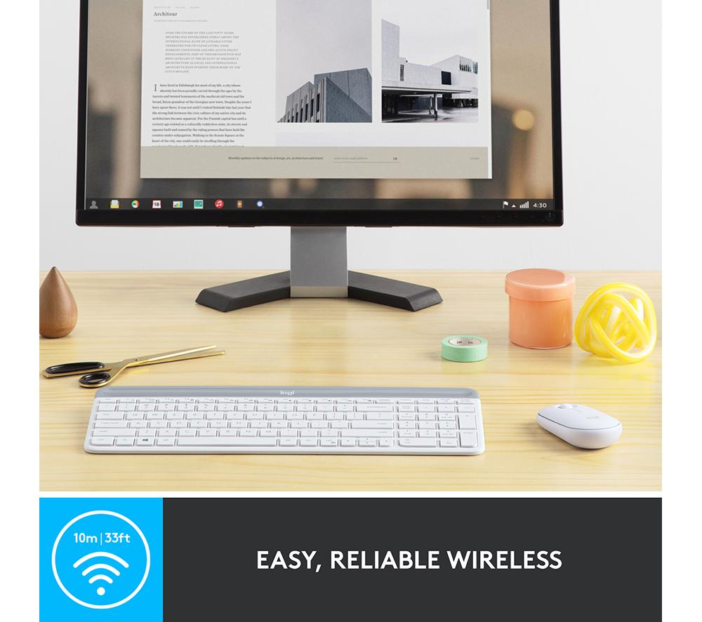 LOGITECH MK470 Wireless Keyboard and Mouse Set - Off-White image number 4 of 10