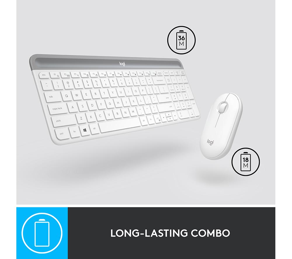 LOGITECH MK470 Wireless Keyboard and Mouse Set - Off-White image number 5 of 10