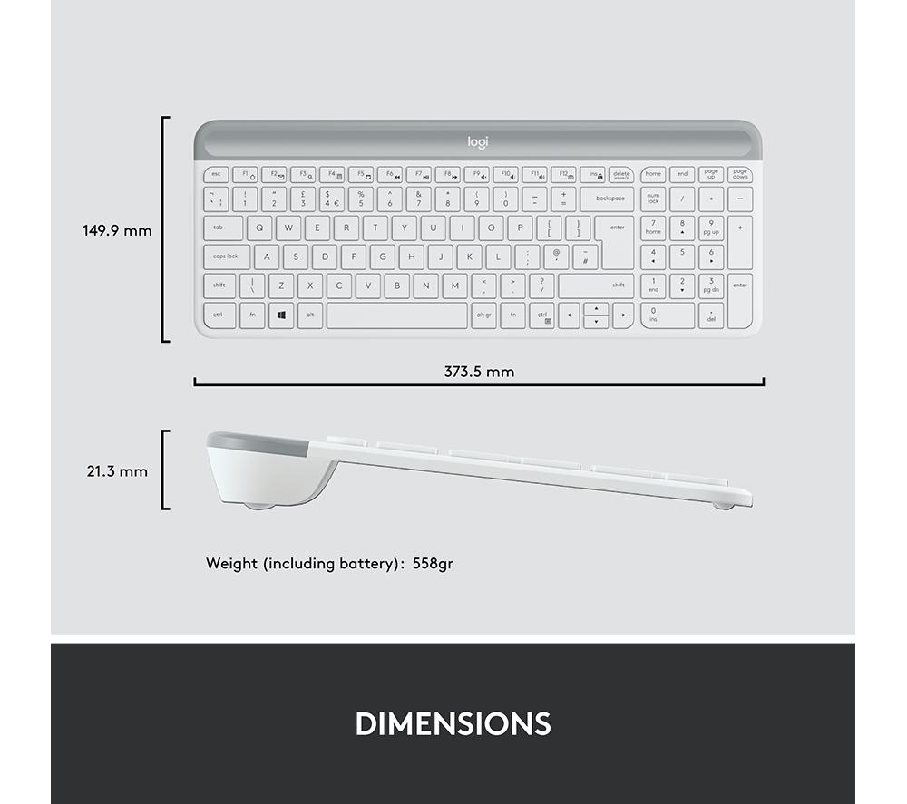 LOGITECH MK470 Wireless Keyboard and Mouse Set - Off-White image number 8 of 10