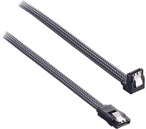 CABLEMOD ModMesh 30 cm Right Angle SATA 3 Cable - Carbon Grey image number 0
