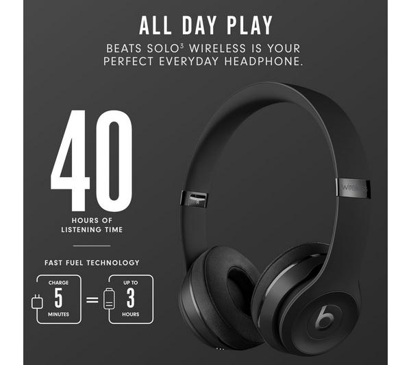 Buy BEATS Solo 3 Wireless Bluetooth Headphones - Black | Currys