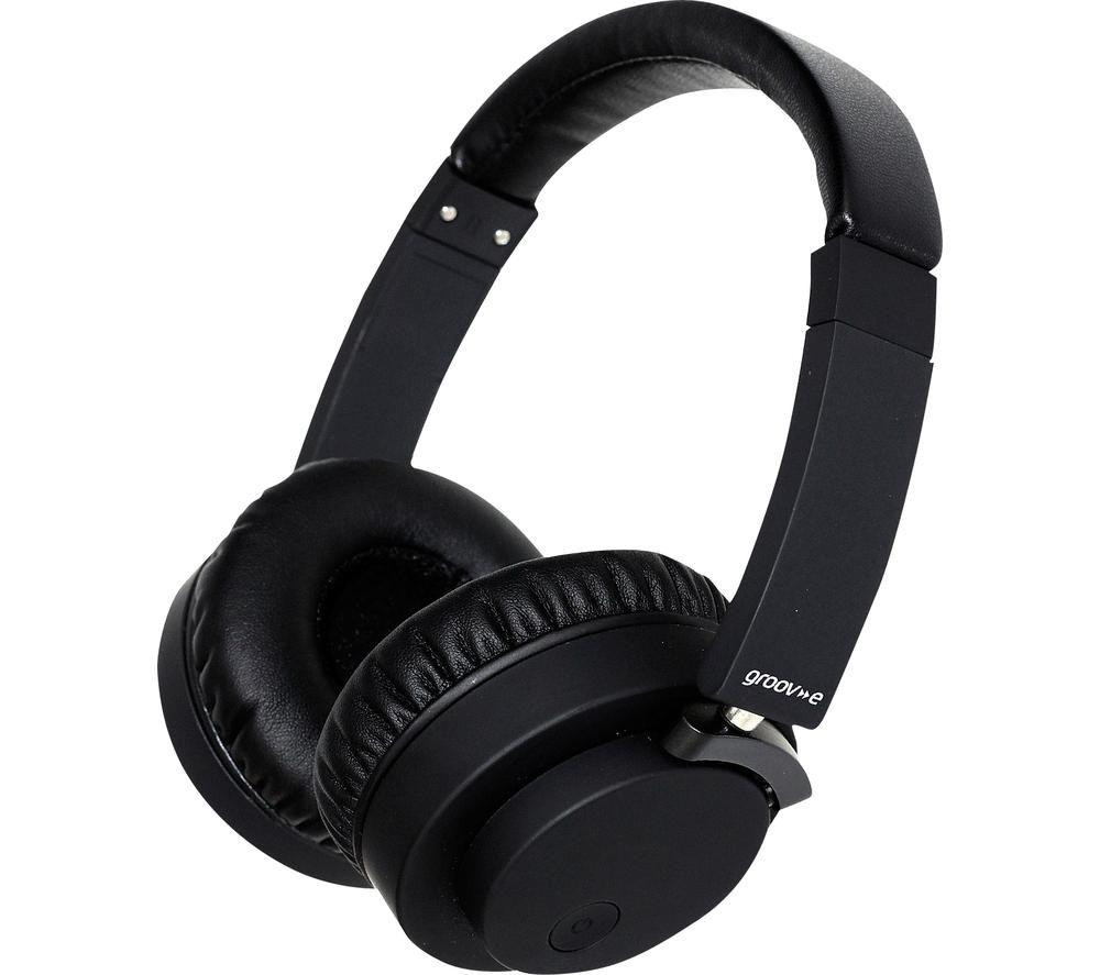 Image of GROOV-E Fusion GV-BT400-BK Wireless Bluetooth Headphones - Black, Black