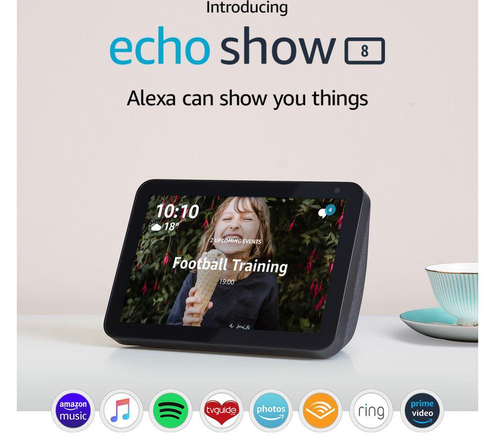 Buy AMAZON Echo Show 8 (1st Gen) Smart Display with Alexa - Black | Currys