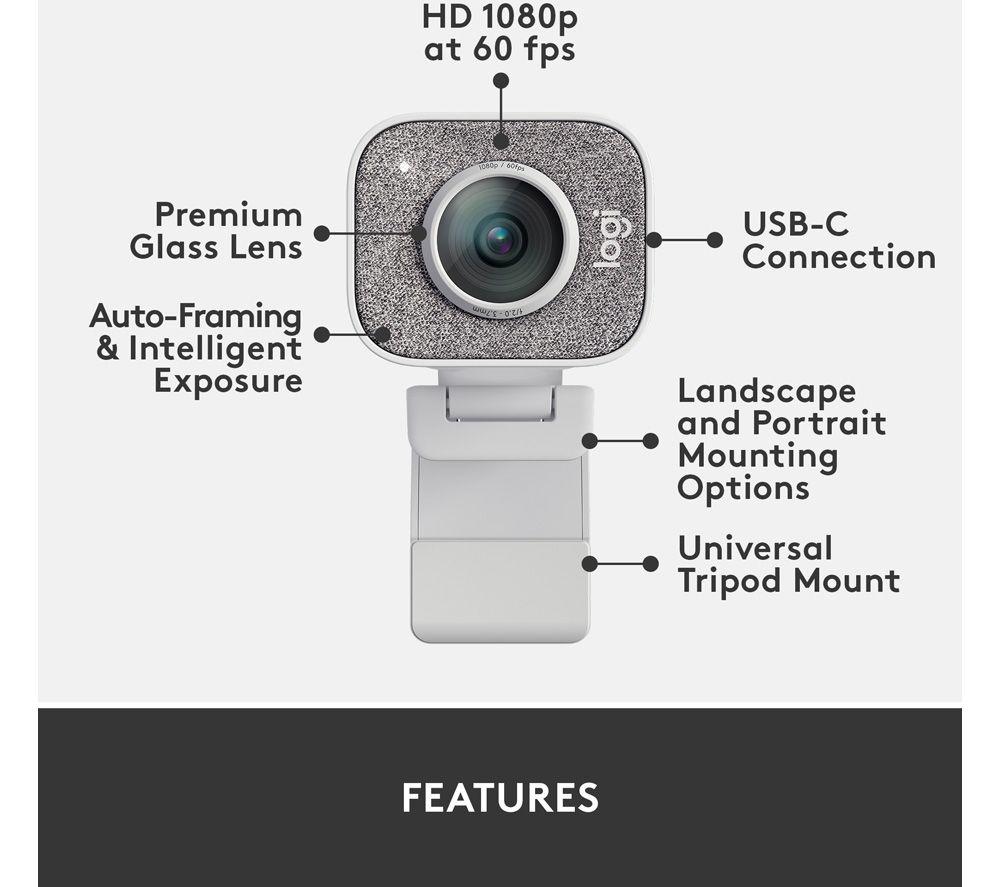 LOGITECH StreamCam Full HD USB-C Webcam - White image number 6 of 10