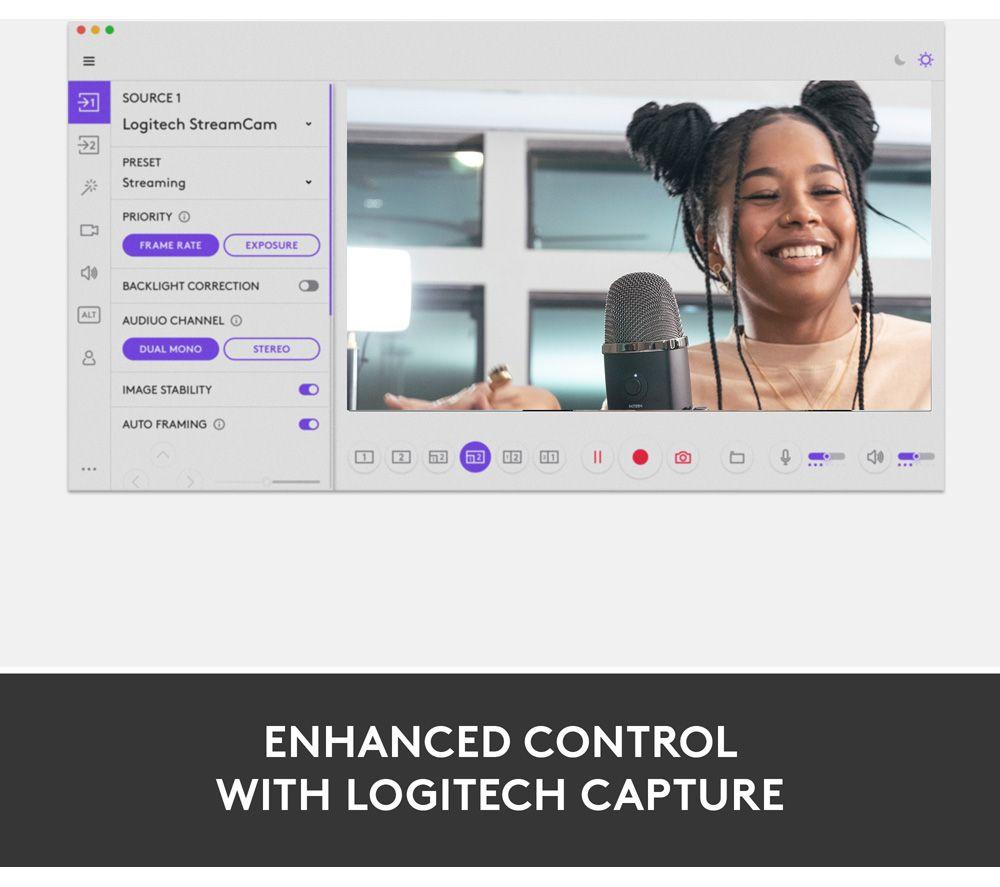 LOGITECH StreamCam Full HD USB-C Webcam - White image number 8 of 10