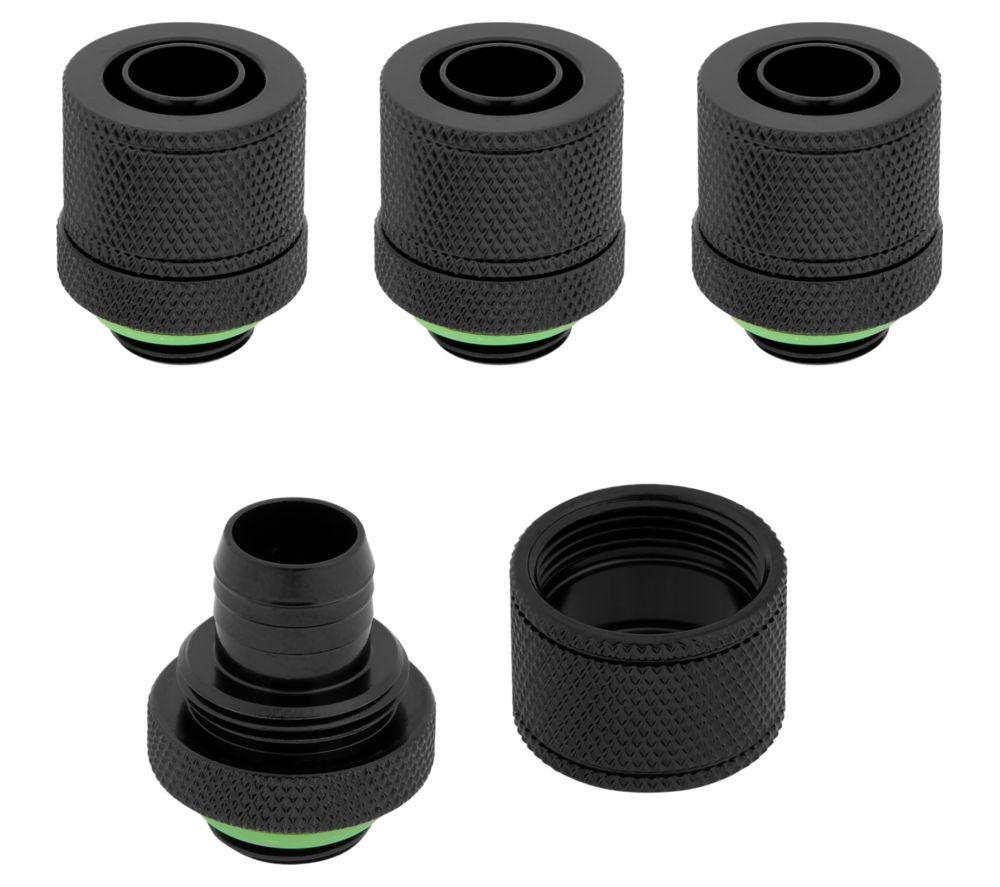 CORSAIR Hydro X Series XF 10/13 mm Compression Fitting - G1/4, Black, Pack of 4, Black
