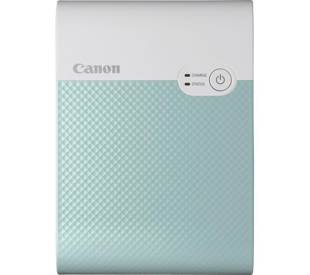 Canon SELPHY SQUARE QX10 Portable Colour Photo Wireless Printer (Mint Green) - A compact WiFi printer that prints quality square photos and connects directly to your smartphone.