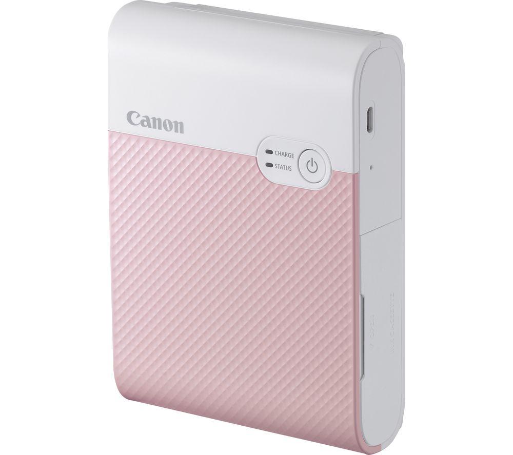 Canon SELPHY SQUARE QX10 Portable Colour Photo Wireless Printer (Pink) - A compact WiFi printer that prints quality square photos and connects directly to your smartphone.