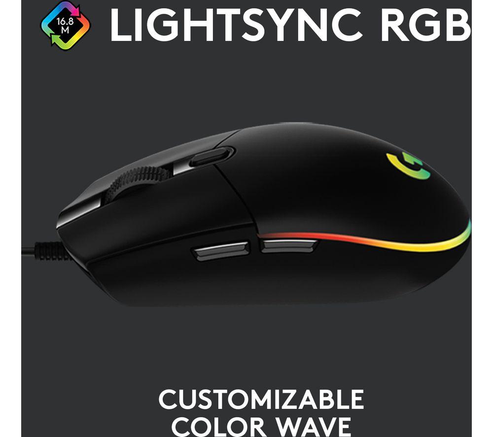 Logitech G203 LightSync Wired Gaming Mouse - Black