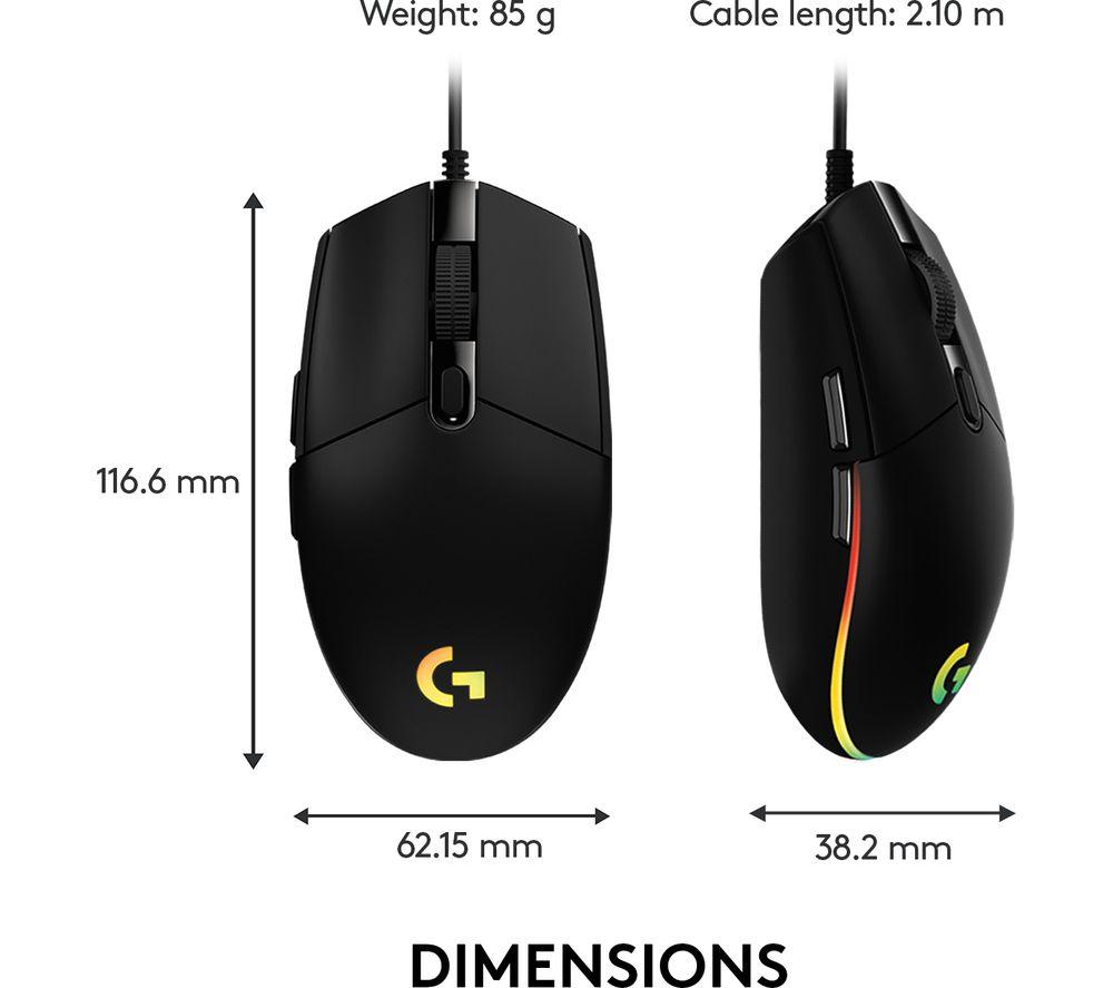 LOGITECH G203 Lightsync Optical Gaming Mouse - Black image number 12 of 14